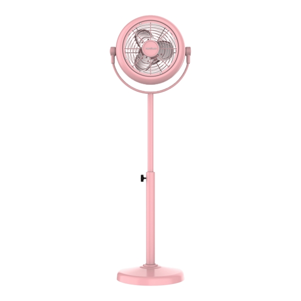 Cecotec EnergySilence 250 ClassicStyle Ventilador de Pie con 3 Aspas - 25W - Diametro de 10" - Inclinacion Ajustable - 2 Velocidades - Elegante y Minimalista - Rejilla Protectora - Color Ros