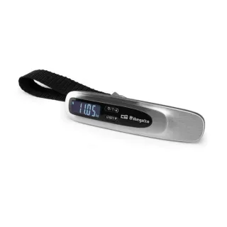 Orbegozo PC 4200 Peso Maletas Compacto - Preciso y Ligero - Ajuste de Objetivo de Peso - Materiales Resistentes - Sensor de Alta Precision - Pesa hasta 50 Kg/110 Lb - Funcion Tara - Pantalla