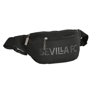 Safta Sevilla FC Teen Bolsa de Cintura - Cremallera - Cintas Ajustables - 2.49L - 230x90x120mm - Color Negro
