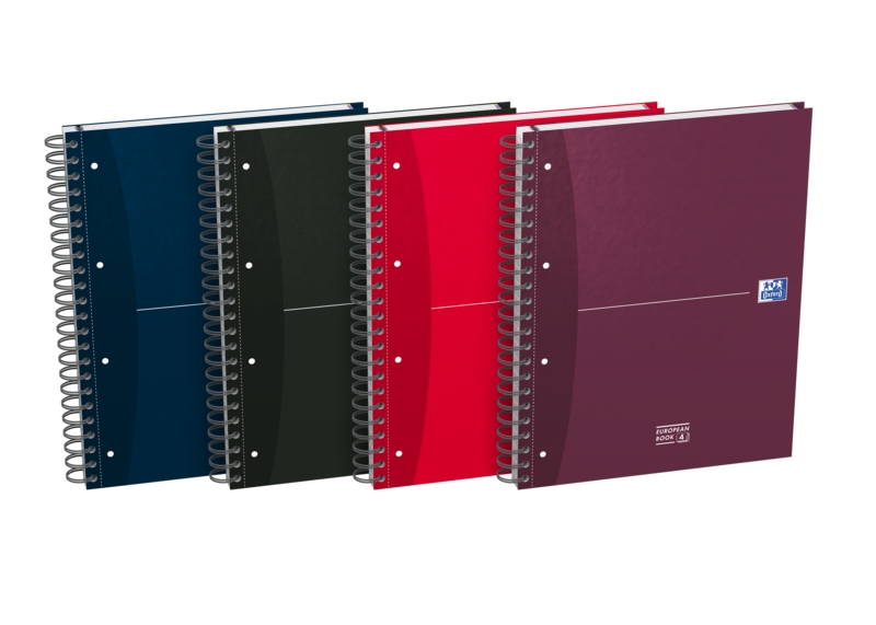 Oxford Office Essentials Europeanbook A4+ Tapa Extradura - 120 Hojas - Tamaño 4 5x5 - Colores Surtidos · Pack de 5 uds.