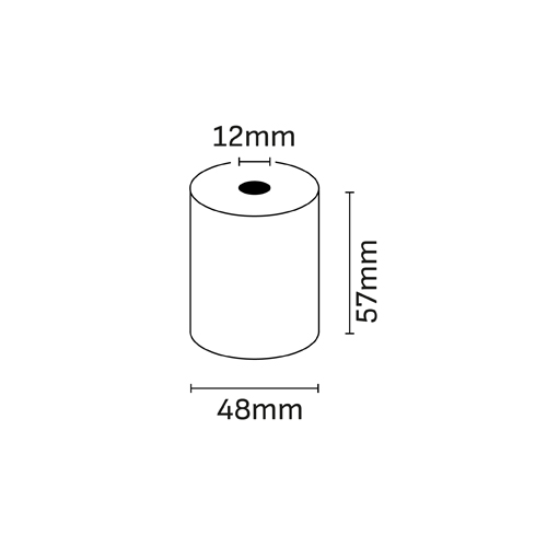 Oqonos Rollo de Papel Termico 57x48x12mm, Libre de BPA, FSC · Pack de 10 uds.