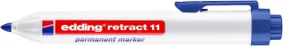 Edding Retract 11 Rotulador Permanente Retractil - Punta Redonda - Trazo entre 1.5 y 3mm - Recargable - Secado Rapido - Color Azul · Pack de 10 uds.