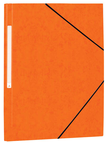 Mariola Carpeta de Carton Simil Prespan con Etiqueta en Lomo Folio 500gr/m2 - Medidas 34x25cm - Cierre con Goma Elastica - Color Naranja · Pack de 20 uds.
