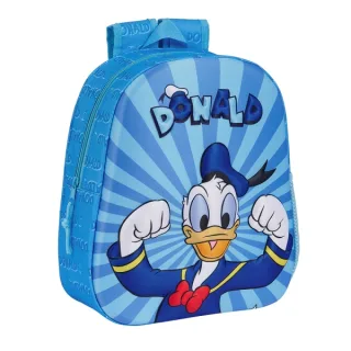 Safta Donald Mochila 3D - Asa de Mano - Portabotellas Lateral - 27x33x10cm - Color Azul