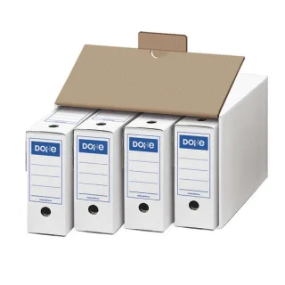 Dohe Archivo Definitivo Tamaño Folio - Capacidad para 4 Unidades - Fabricado en Carton Blanco de Primera Calidad · Pack de 10 uds.