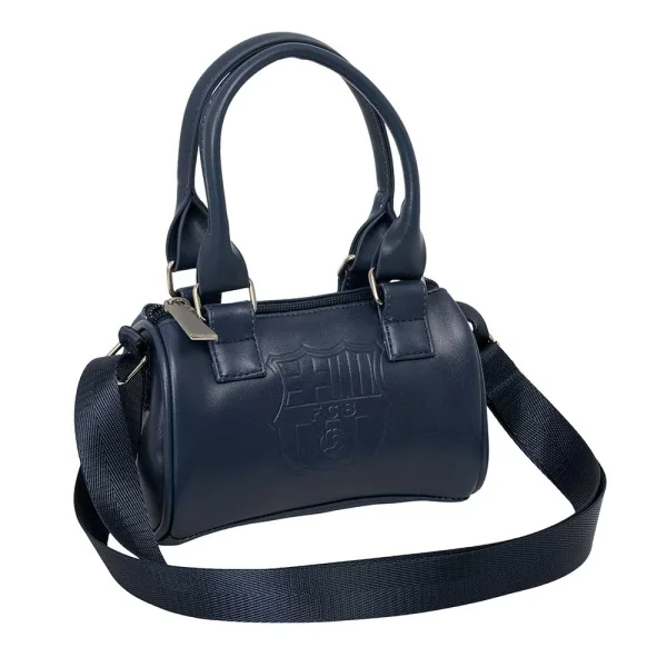 Safta F.C.Barcelona Bolso - Cremallera - Interior Forrado - Asas y Bandolera Ajustables - 1.20L - Ideal para Uso Diario - 160x75x100mm - Color Azul Marino