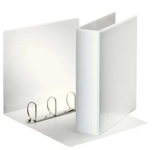 Esselte Carpeta Canguro Gama Basica A4 4 Anillas 4D 50mm - Capacidad para 480 hojas A4 (80 g/m²) - Color Blanco
