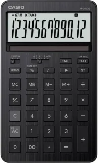 Casio JW-200DQ Calculadora de Sobremesa Compacta con Pantalla LCD de 12 Digitos - Calculo de Impuestos, Porcentajes, Raiz Cuadrada etc... - Alimentacion Solar y Pilas - Color Negro