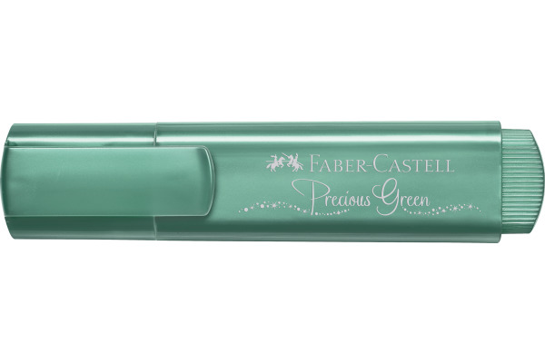 Faber-Castell Textliner 46 Metallic Marcador Fluorescente - Punta Biselada - Trazo entre 1mm y 5mm - Tinta con Base de Agua - Color Verde Metalico · Pack de 10 uds.