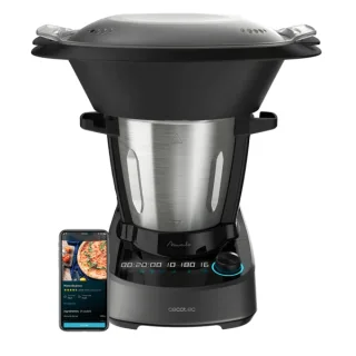 Cecotec Mambo 11090 Robot de Cocina - Bascula - Jarra de Acero Inoxidable 3.3L - Control por App - Velocidad Ajustable - Recetario - Apto para Lavavajillas - Funcion Autolimpieza - Color Neg