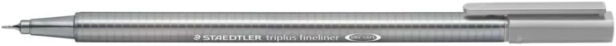 Staedtler Triplus Fineliner 334 Rotulador de Punta Fina - Trazo de 0.3mm - Tinta Base de Agua - Color Gris Plata · Pack de 10 uds.