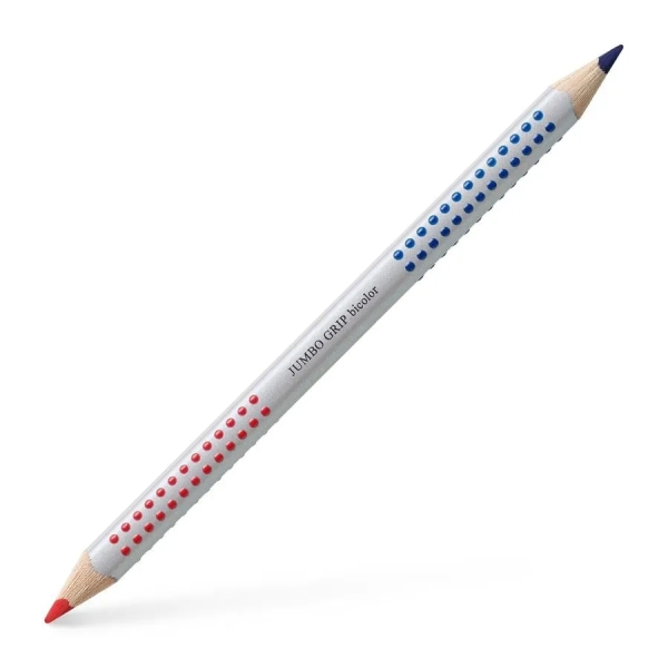 Faber-Castell Jumbo Grip Lapiz Bicolor Triangular - Zona de Agarre - Respetuoso con el Medio Ambiente - Mina Resistente a la Rotura - Color Rojo/Azul · Pack de 12 uds.
