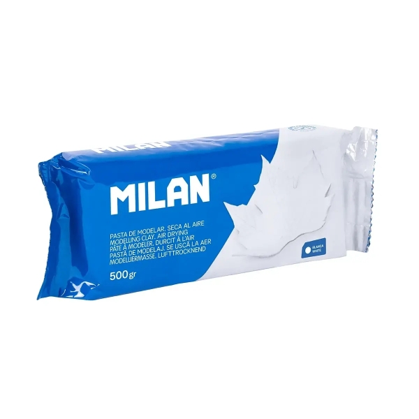 Milan Pasta para Modelar 500gr - Facil de Trabajar - Seca al Aire - Color Blanco