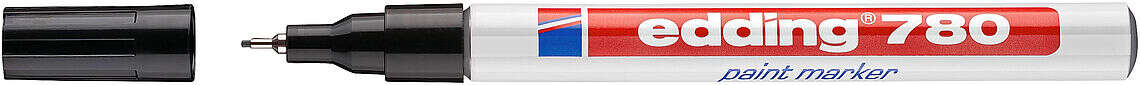 Edding 780 Rotulador Permanente de Tinta Opaca - Punta Redonda - Trazo 0.8mm - Puntas de Recambio Disponibles - Secado Rapido - Color Negro · Pack de 10 uds.