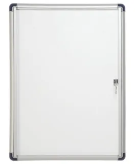 Bi-Office Vitrina para Anuncios o Carteles - Puerta Abatible con Cerradura - Tamaño 35.7 x 49cm - Superficie de Acero Lacado Magnetico - Color Aluminio