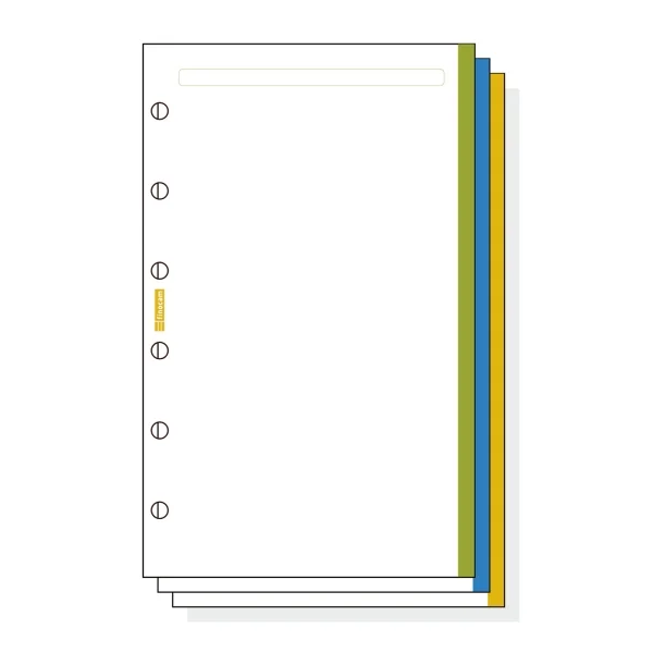 Finocam C345 Notas de Recambio para Agendas Classic - Liso con Banda de Color - Formato 603 - 79x127x5mm - Color Blanco