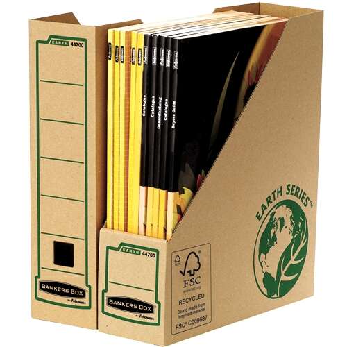 Fellowes Bankers Box Earth Revistero A4 - Carton Reciclado Certificacion FSC - Color Marron · Pack de 20 uds.