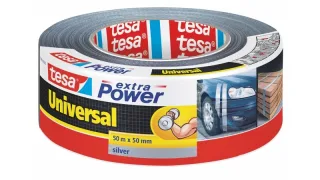 Tesa Extra Power Universal Cinta Adhesiva Americana Multiusos 50mm x 50 Metros - Fuerte Poder de Pegado - Se Rompe Facilmente con la Mano - Resistente a la Intemperie - Color Gris