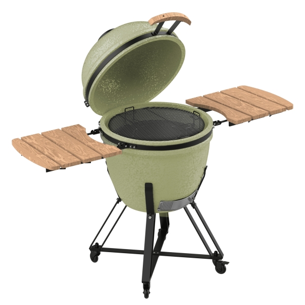 Cecotec DragonFire 6000 Kamado Barbacoa Ceramica de 60cm - Resiste hasta 1000ºC - Ruedas - Control de Flujo de Aire - Soporte de Hierro Fundido - Color Menta
