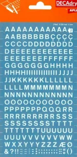Apli Letras Transferibles Blancas 6mm - 258 Caracteres - Facil Aplicacion - Gran Adherencia - Versatil Blanco