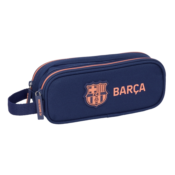Safta F.C.Barcelona 2ª Equipacion Portatodo - 2 Compartimentos con Cremalleras - Asa Lateral - 1L - 210x60x80mm - Color Azul Marino