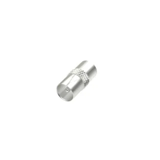 Hama Essential Adaptador de Antena - Doble Coaxial Macho - Color Plata