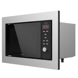 Cecotec GrandHeat 2350 Built-In SteelBlack Microondas Encastrable con Grill 23L 900W - Temporizador - 9 Funciones Preconfiguradas