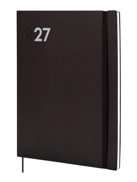 Finocam Dynamic Mara Agenda Profesional - Anual 2027 - Semana Vista Vertical - Formato Y12 - 210x270mm - Goma Elastica - Tapa Blanda de PU - Esquinas Microperforadas - Papel de 80g/m2 - Color Negro