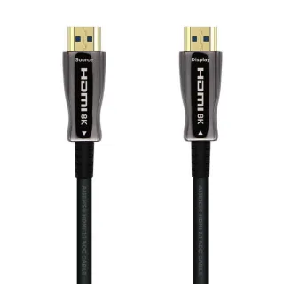 Aisens Cable HDMI V2.1 AOC (Active Optical Cable) Fibra Optica Ultra Alta Velocidad UHS 8K@60Hz 4K@120Hz 4:4:4 48Gbps - A/M-A/M - 20m - Color Negro