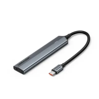 Vention Mini Hub USB 5 en 1 - 5xUSB-C - Cable USB-C de 15cm - Velocidad hasta 10Gbps - Color Gris