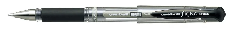 Uni-ball Signo Broad UM-153 Roller de Tinta Gel - Punta de Bola 1mm - Sujecion de Caucho - Color Negro · Pack de 12 uds.