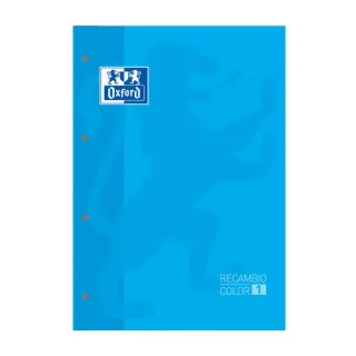Oxford School Classic Recambio Encolado A4 80 Hojas Cuadricula 5x5 - Recuadro del Color de la Tapa - Tapa Color Turquesa · Pack de 5 uds.
