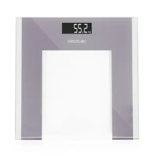 Cecotec Surface Precision Healthy Bascula Corporal hasta 180kg - Alta Precision - Pantalla LCD - Cristal Templado - Cinta Metrica - Autoapagado - Patas Antideslizantes - 300x300mm - Color Tr