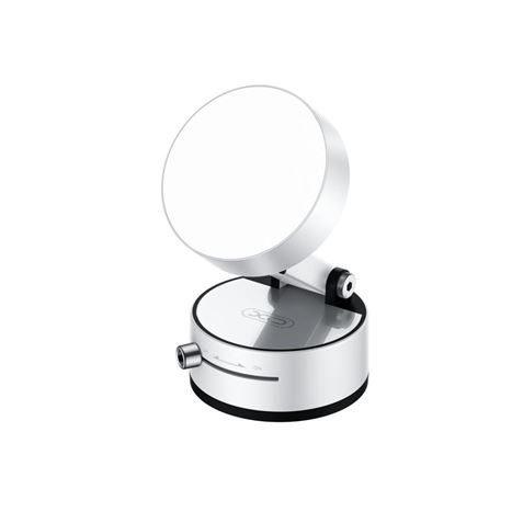 XO C170 Soporte Magnetico de Coche para Smartphones - Fijacion por Vacio - Rotacion 360º - Boton de Liberacion - Aro Metalico Incluido - Color Blanco