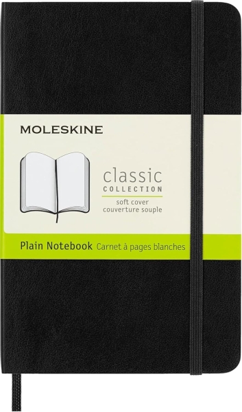 Moleskine Classic Libreta de Tapa Blanda - Papel Marfil Liso - 70g/m2 - Apertura 180º - Esquinas Redondeadas - Marcapaginas - Bolsillo Interior Extensible - Cierre Elastico - 9x14cm - Color
