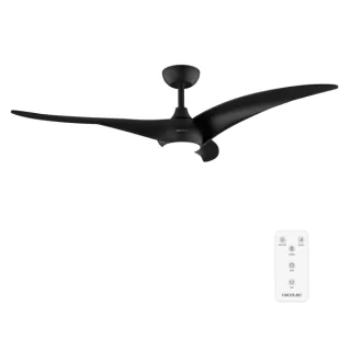 Cecotec EnergySilence Aero 5295 Black Ventilador de Techo con 3 Aspas y Luz - 40W - Diametro de 54" - 3 Tonos LED - Mando a Distancia - 6 Velocidades - Temporizador - Modo Invierno - Color N