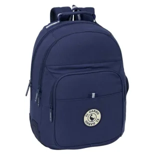 Safta el Ganso Jeans Mochila - Adaptable a Carro - Bolsillo Frontal - Portabotellas - Cremallera con Doble Tirador - Asa de Mano - Hombreras y Espalda Acolchada - 32x42x15cm - Color Azul Mar