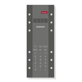 Finocam R573 Calculadora para Agendas Open - Formato 500 - 65x5x172mm - Color Gris Oscuro