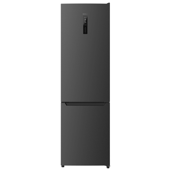 Cecotec Bolero CoolMarket Combi 322 Dark D Frigorifico Combi - Capacidad 322L - Modo Vacaciones - Cajon para Carne y Pesado - Cajon Humedad Regulable - Clase D - 185x60cm - Color Gris Oscuro
