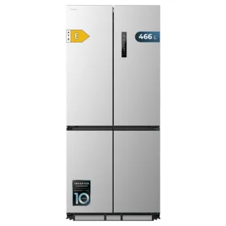 Cecotec Bolero CoolMarket 4D 466 SBI Inox E Frigorifico Americano - Capacidad 466L - Compresor Inverter - Acero Inoxidable - Nofrost - Frio Envolvente - Clase E - 84.4x59.8x193cm - Color Ace