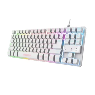 Trust Teclado de Membrana USB - Iluminacion LED - Cable de 1.35m - Color Blanco