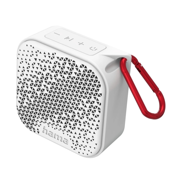 Hama Altavoz Portatil - Potencia 3.5W - Bluetooth - Autonomia hasta 14h - USB-C - Bateria 1050mAh - IP67 - Rango 10m - 8.4x8.4x3.8cm - Color Blanco