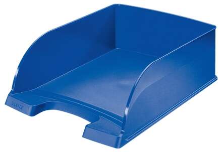 Leitz Plus Jumbo Bandeja Portadocumentos de Gran Capacidad - Formato Vertical A4 - Hasta 8uds Apilables - Color Azul · Pack de 4 uds.