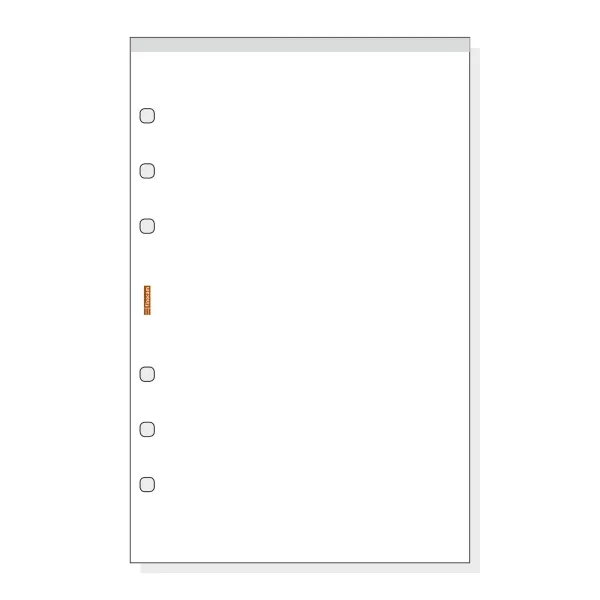 Finocam R567 Bloc de Notas para Agendas Open - Perforado - Formato 500 - 117x5x181mm - Liso - Color Blanco