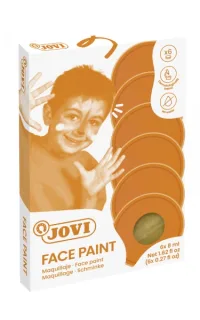 Jovi Estuche de Maquillaje Crema - Hipoalergenico - Base Grasa - Facil Aplicacion - Gran Cobertura - 12 Colores Mezclables - sin Parabenos - Retiro Facil - Secado Rapido - Color Oro