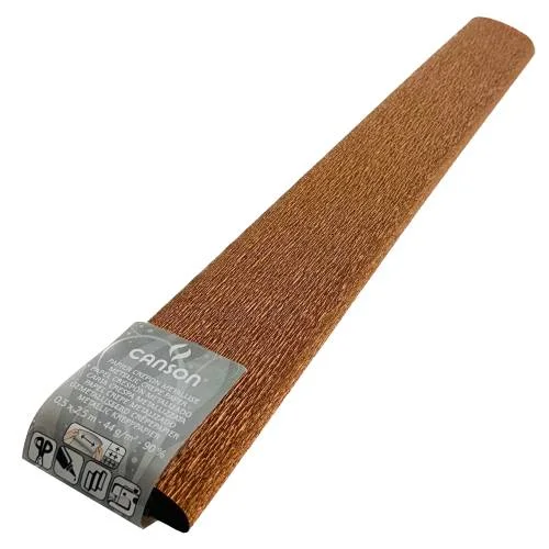Canson Rollo de Papel Crespon 44 g/m² - Crepado al 90% - Rollo de 50x250cm - Ideal para Manualidades y Decoracion - Color Cobre