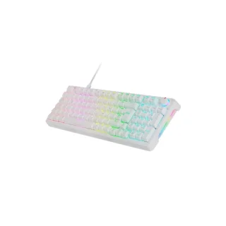 Mars Gaming MKPRO Teclado Completo Hibrido H-Mech - Switch SKN Amarillo - Disposicion Internacional QWERTY US - Iluminacion RGB Chroma - 385x140x40mm - Color Blanco