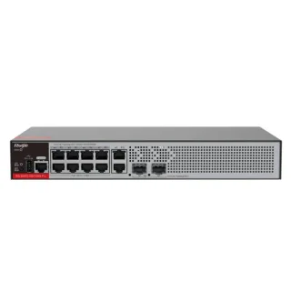 Ruijie RG-S2915-10GT2MS-P-L Switch con Auto-Negociacion - 10 Puertos Ethernet hasta 1Gbps - 2x SFP hasta 2.5Gbps - PoE/PoE+ hasta 125W - Fuente de Alimentacion Fija - Color Negro y Gris