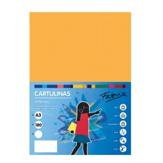 Fabrisa Pack de 25 Cartulinas 180 g/m² - Tamaño A3 - Color Amarillo Oro