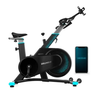 Cecotec DrumFit Indoor 7000 Magno Connected Bicileta Estatica - Pantalla LCD - Resistencia Magnetica - Bluetooth - Sillin y Manillar Ajustables - Soporte para Tablet - Color Negro